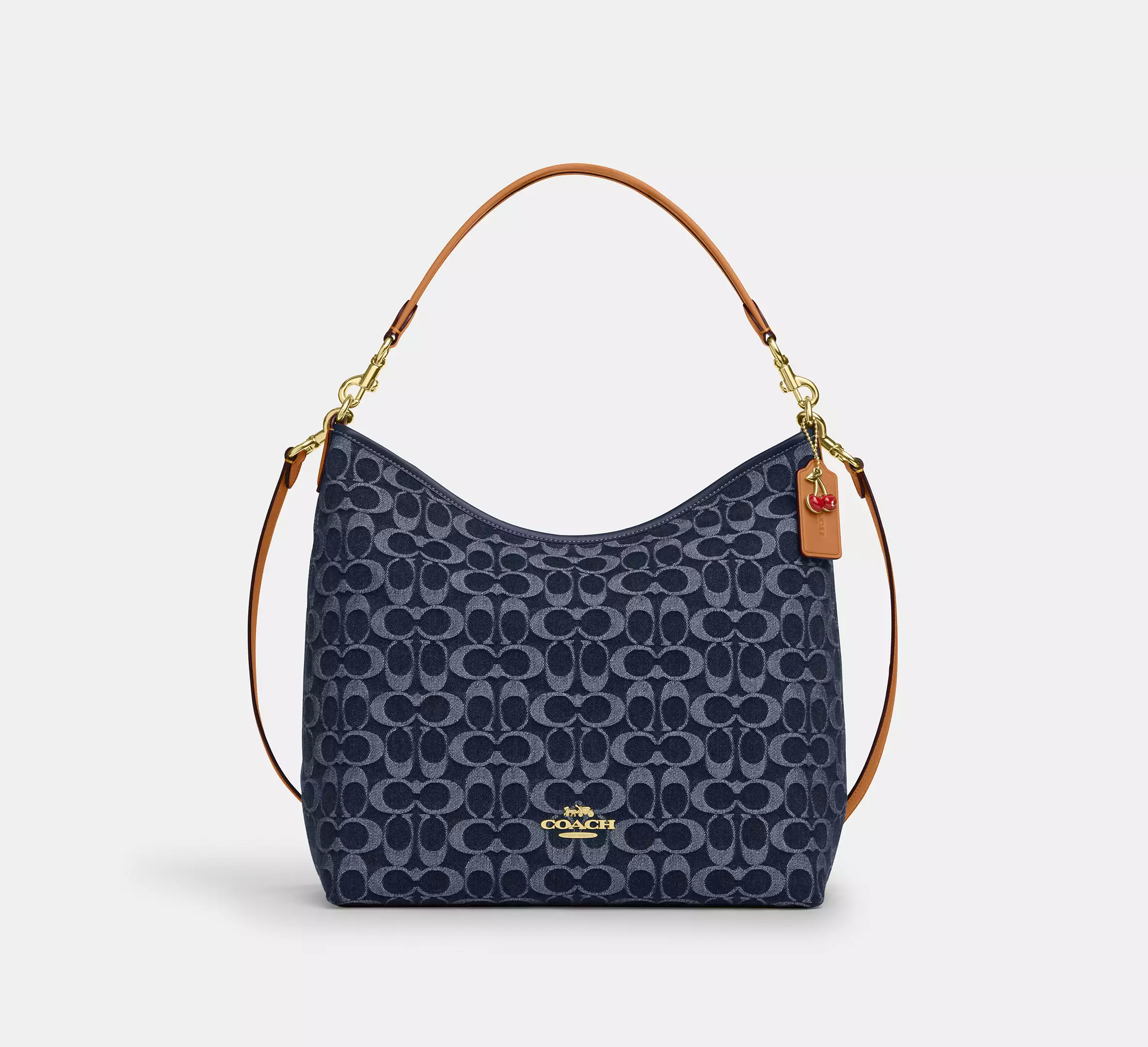 Laurel Large Shoulder Bag In Signature Denim