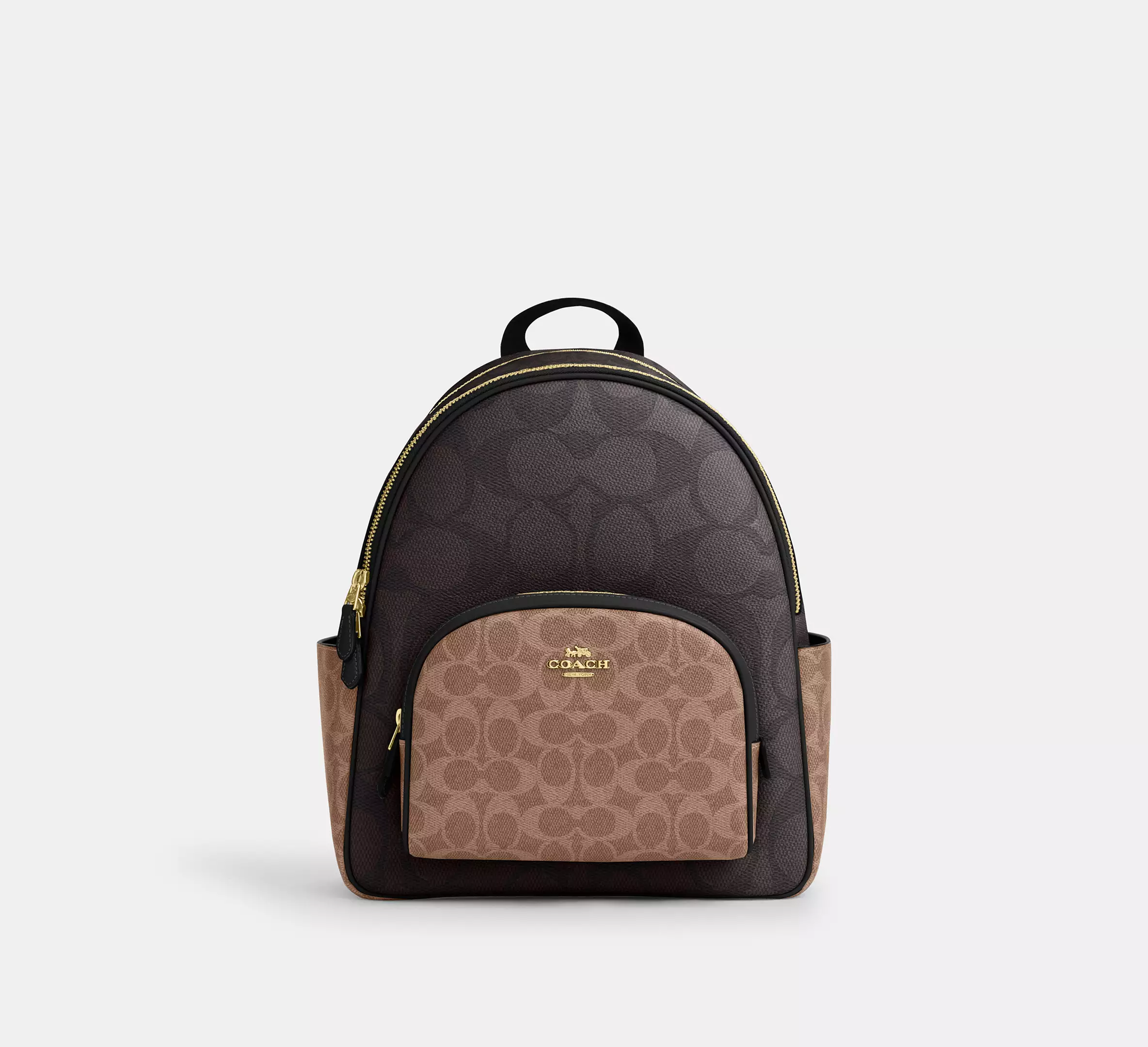 Court Backpack In Blocked Signature Canvas