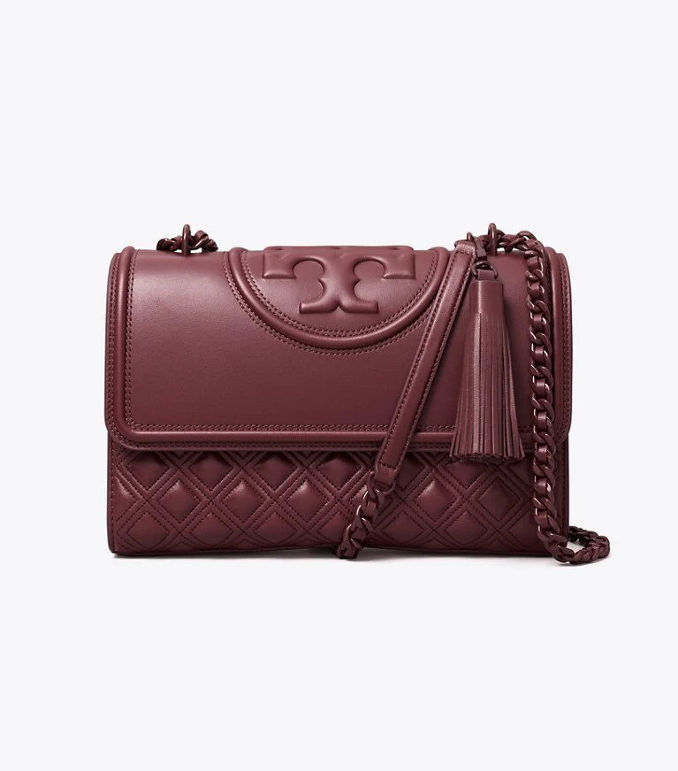 Fleming Convertible Shoulder Bag In Burgundy